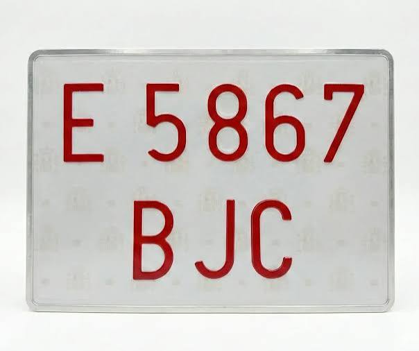Placa Matrícula Tractor Cuadrada
